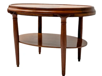 French Art Deco Walnut Center Table, 1930s